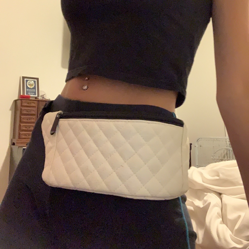 white fanny pack